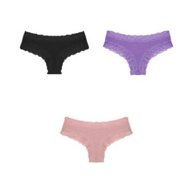 Imagem de Calcinhas Brasileiras De Algodão Com Renda plus Size, Sem Costura, Cin