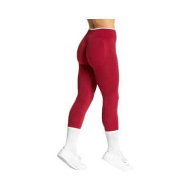 Imagem de Calças De Yoga Sem Costura De Cintura Alta Para Mulheres, Cor Sólida, 