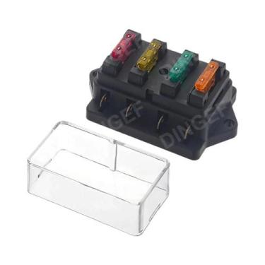 Imagem de Caixa De Fusíveis Automotiva 12V 24V Com 4, 6, 8 Ou 12 Vias, Caixa De 