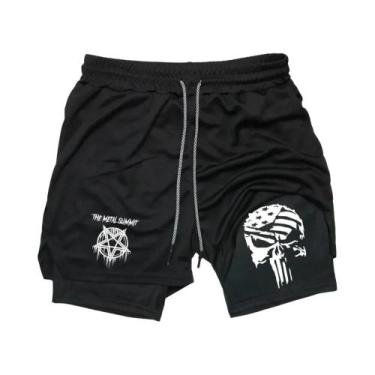 Imagem de Shorts de Treino Masculino - Dupla Camada, Secagem Rápida para Corrida