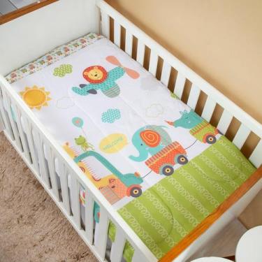 Imagem de Edredom De Berço Para Bebê Menino Carrinhos Safari - Avm Enxovais