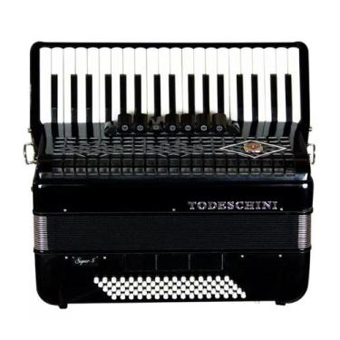 Imagem de Acordeon Todeschini YW870 37 Teclas E 80 Baixos Preto Com Bag
