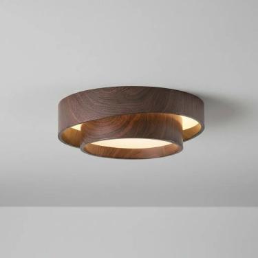 Imagem de Plafon Moderno Gemini Amadeirado 40cm Led 30W 3 em 1 Bivolt 16592-PL