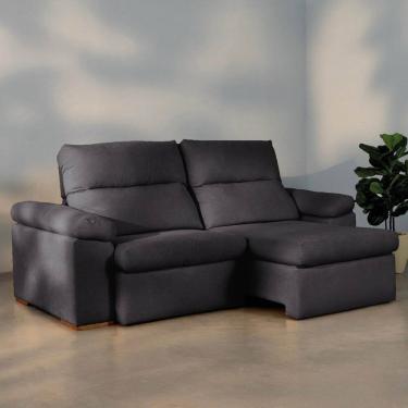 Imagem de Sofá Retrátil e Reclinável 210cm Botero Cabecasa Madeiraoriginals Grafite
