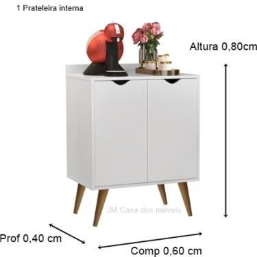 Imagem de Aparador 2 Portas Buffet Espresso Cantinho café  Pés Palito Branco - Comprar Moveis em Casa