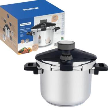 Imagem de Panela de Pressão Tramontina Aço Inox Fundo Triplo Presto 6 Litros Com