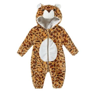 Imagem de Fantasia de animal infantil – Fantasia de tigre confortável para crianças, fantasia de leopardo macio para crianças de 2 a 12 meses, criativo vestível