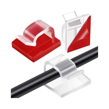 Imagem de Organizador De Cabos Autoadesivo: Clipes E Suportes Para Fios, Ideal P