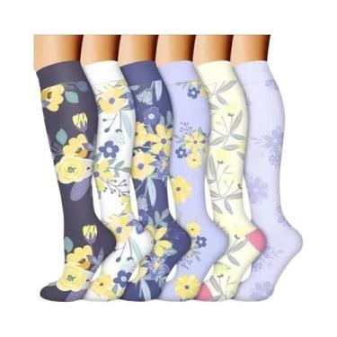 Imagem de Meias De Compressão Florais, Animais E Frutas, 6 Pares Para Homens E M