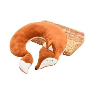 Imagem de Almofada De Pescoço Em Formato De U De Raposa Fofa, Algodão Pelúcia, P