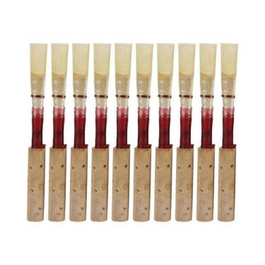 Imagem de Palheta De Oboé Artesanal De Junco Natural Macia Média M MBAT Com Cort