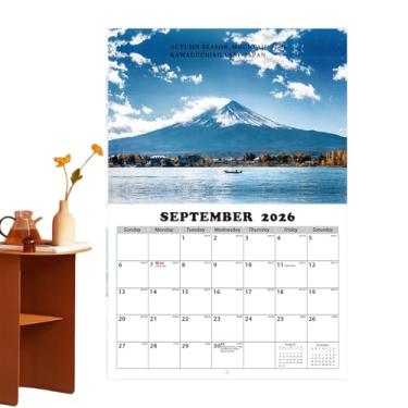 Imagem de Calendário de cenário mundial 2026, calendário de parede com cenário mundial, 12 meses, organizador decorativo para casa, escritório, escola, para apartamento, dormitório, quarto, estudo, cozinha