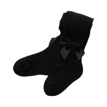 Imagem de Meias-calças Fofas Com Laço Para Meninas, 3 Pares, Quentes E Confortáv