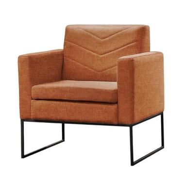 Imagem de Poltrona Apolo Luxo Base Preta Castellar Móbile Linho Terracota Linho Terracota