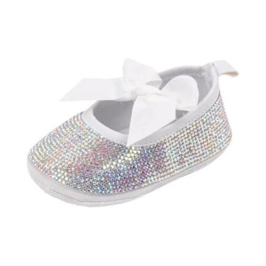 Imagem de Tênis Brilhante Com Laço De Diamante Para Meninas Pequenas, Sapatos Bo