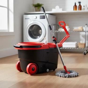 Imagem de Mop Giratório com Balde Inox, Rodas e Reservatório de Sabão - Yeet