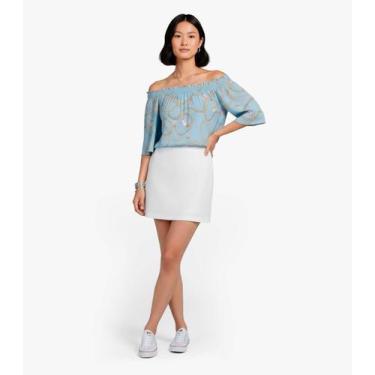 Imagem de Blusa Feminina Ciganinha Infinita Cor Azul, M, Azul