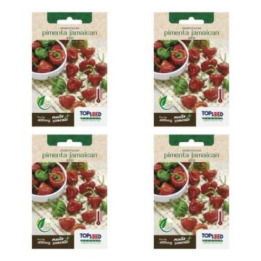 Imagem de Kit 4 Sementes Da Pimenta Jamaican Red Muito Ardida Vigorosa - Topseed