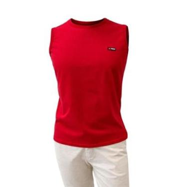 Imagem de Regata Masculina Básica Fico Malha Penteada 00681 Vermelha-Masculino