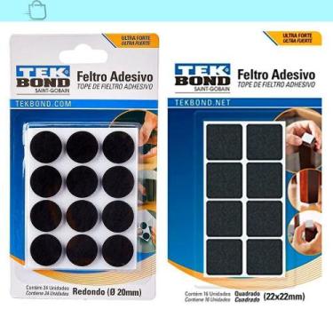 Imagem de Kit Feltro Tekbond Preto 16 Quadrado 24 Redondo Preto, Preto