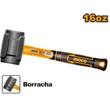 Imagem de Marreta De Borracha Cabo De Fibra Emborrachado 450G INGCO