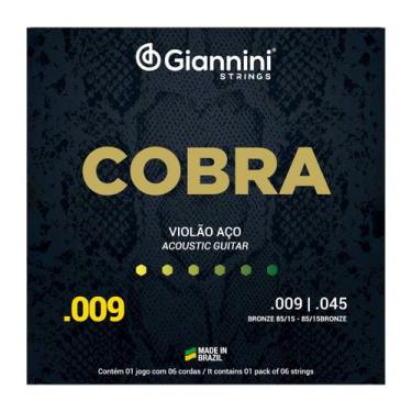 Imagem de Jogo Cordas Encordoamento Violão Aço 009-045 Geewak Giannini