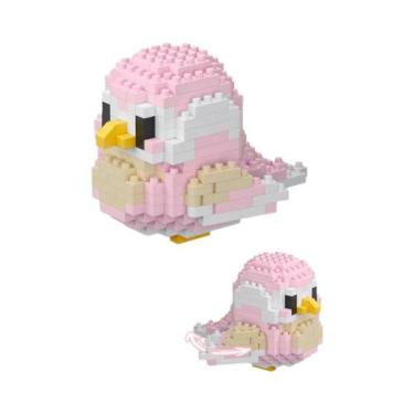 Imagem de Blocos De Montar Micro Mini Papagaio Colorido: Modelo 3D De Tijolos Pa