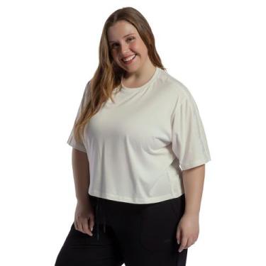 Imagem de Camiseta Comfy Tape Olympikus Feminina Plus Size, Bege, G3