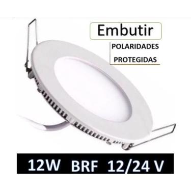 Imagem de LUMINÁRIA 12W /12v 24v PAINEL PLAFON LUZ ILUMINAÇÃO  LED REDONDA EMBUT