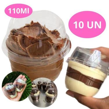 Imagem de Pote de Sobremesa Descartável Doce Brigadeiro Transparente 110ml G670 