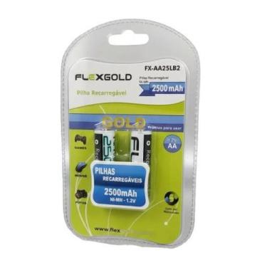 Imagem de Pilha recarregavel aa c/ 2 unid. mod. "flex" fx-aa25lb2 - FLXGOLD