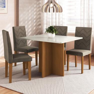 Imagem de Mesa de Jantar 4 Lugares Denver Freijo/Off White/Cacau - Panorama Móveis