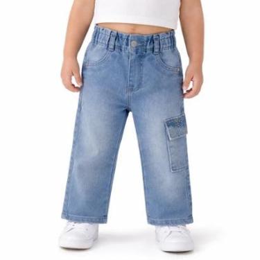 Imagem de Calça Infantil Look Jeans Reta Cargo Jeans - 01 - UNICA-Feminino