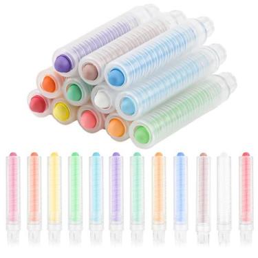 Imagem de Giz sem pó PEUTIER para crianças com suporte, 12 unidades e 12 cores