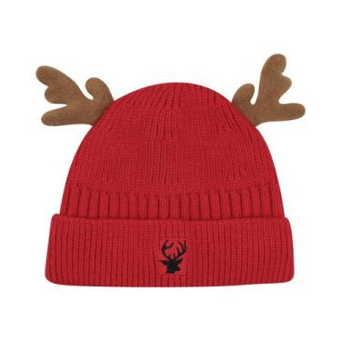 Imagem de Gorro MOSSTYUS Cute Reindeer Moose, forrado com lã de inverno