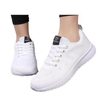 Imagem de Tênis Femininos Respiráveis De Malha Com Cadarço, Para Caminhada, Casu