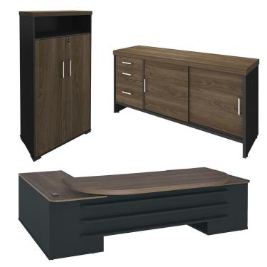 Imagem de Conjunto Escritório Home Office 3 Peças Corp A06 Charuto-preto - Mpozenato