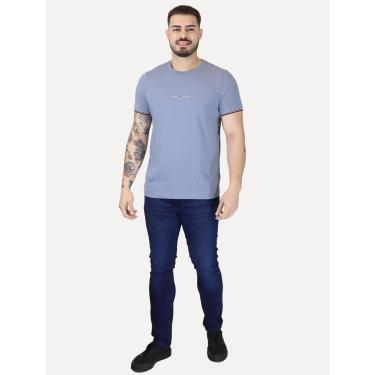 Imagem de Camiseta Tommy Hilfiger Masculina Slim Fit Logo Tipped Azul Médio-Masculino