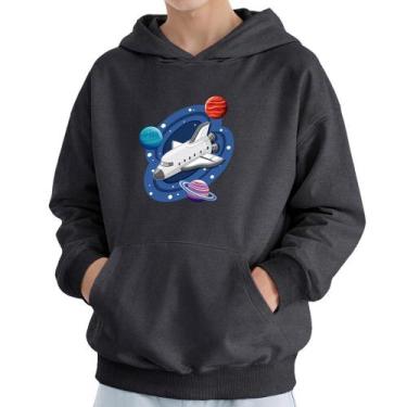Imagem de Moletom Infantil Canguru Menino Algodão Estampa Espacial - Samcro, 4, 