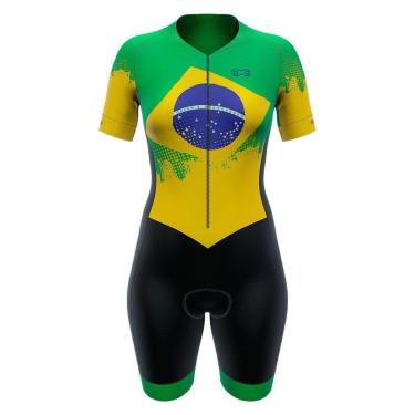 Imagem de Macaquinho Ciclismo Feminino Marcio May Sport Bandeira Brasil-Feminino