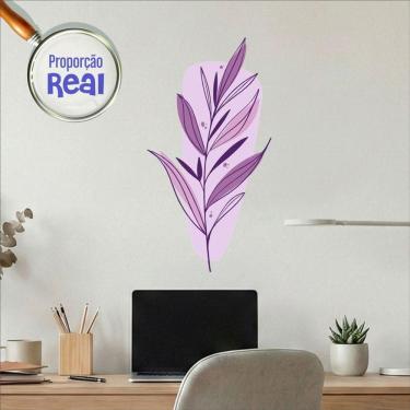 Imagem de Adesivo Floral Boho Roxo Estilo Nórdico 31x60 Minimalista Mod.03