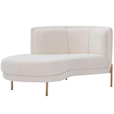 Imagem de Sofá Chaise Esquerdo Base Ouro Fosco Penélope Bouclé Off White - Nexta Casa