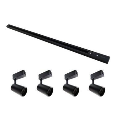 Imagem de Trilho Eletrificado 1m + 4 Spots Led 7w Bivolt Iluminação e Decoração 