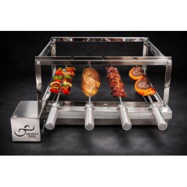 Imagem de Gira Grill Inox 4 Espetos Elétrica Giratória - infinity grill
