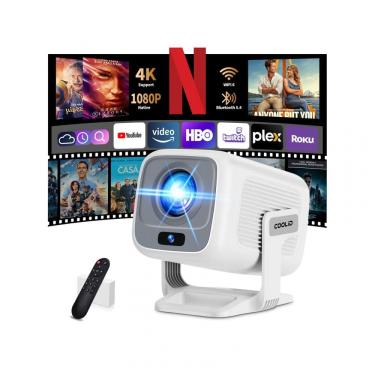 Imagem de Projetor Mini coolid Branco Suporte 4K Nativo 1080P Foco Automático WiFi 6 C3