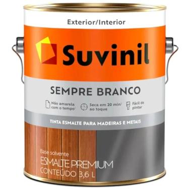Imagem de Tinta Esmalte Acetinado Sempre Branco 3.6 Litros - 50579135 - SUVINIL