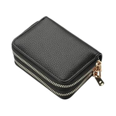 Imagem de Carteira Feminina De Grande Capacidade Com Zíper Duplo, Porta-Cartões 