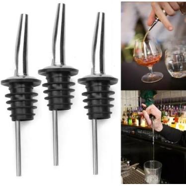 Imagem de Kit 3 Bico Dosador em Inox p/ Garrafa Azeite Vinagre Vinho - Ami