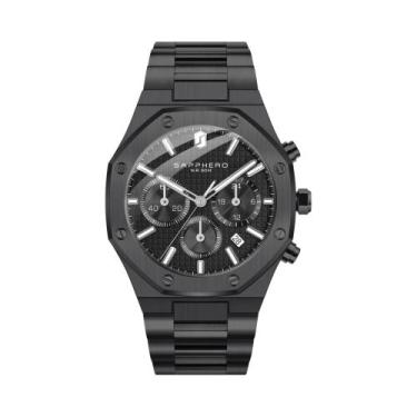 Imagem de Relógio Cronógrafo Masculino À Prova D'água SAPPHERO, Aço Inoxidável, 