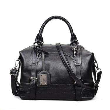 Imagem de BOLSA FEMININA COURO PU GRANDE & ELEGANTE ESPAÇOSA & VERSÁTIL Cor:Pret